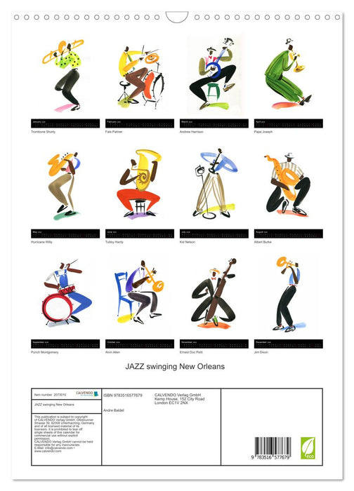 JAZZ swinging New Orleans (CALVENDO Monthly Calendar 2026)