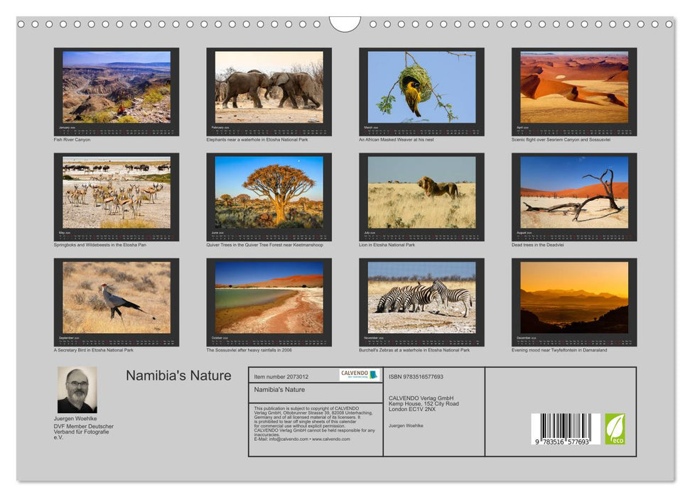 Namibia's Nature (CALVENDO Monthly Calendar 2026)