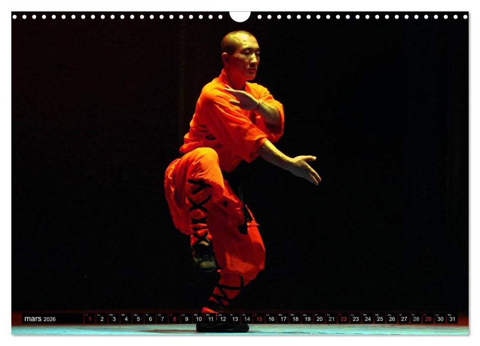 Kung Fu du Mont Song (CALVENDO Calendrier mensuel 2026)