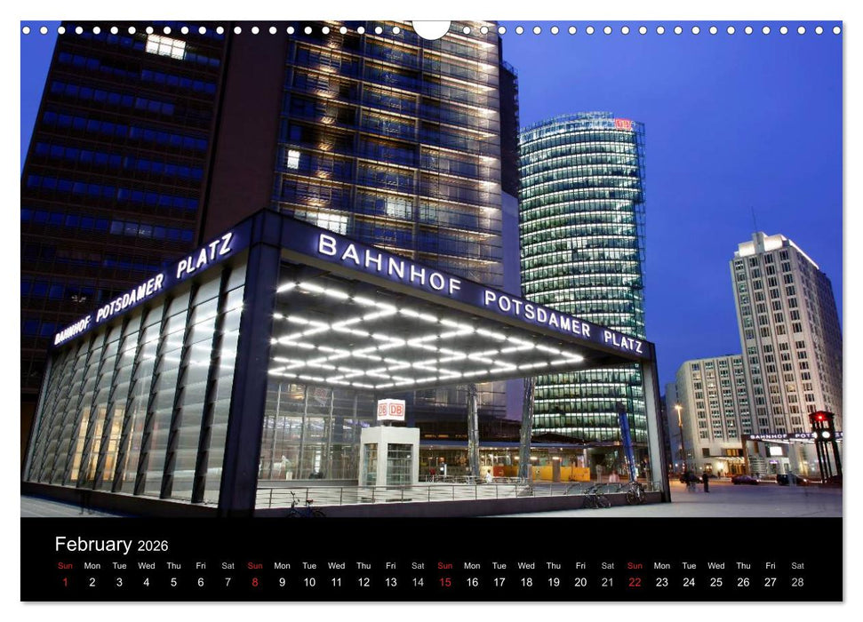 Evening Walk through Berlin (CALVENDO Monthly Calendar 2026)