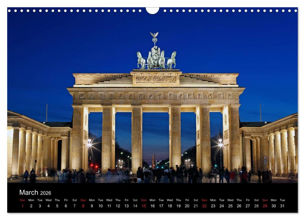 Evening Walk through Berlin (CALVENDO Monthly Calendar 2026)