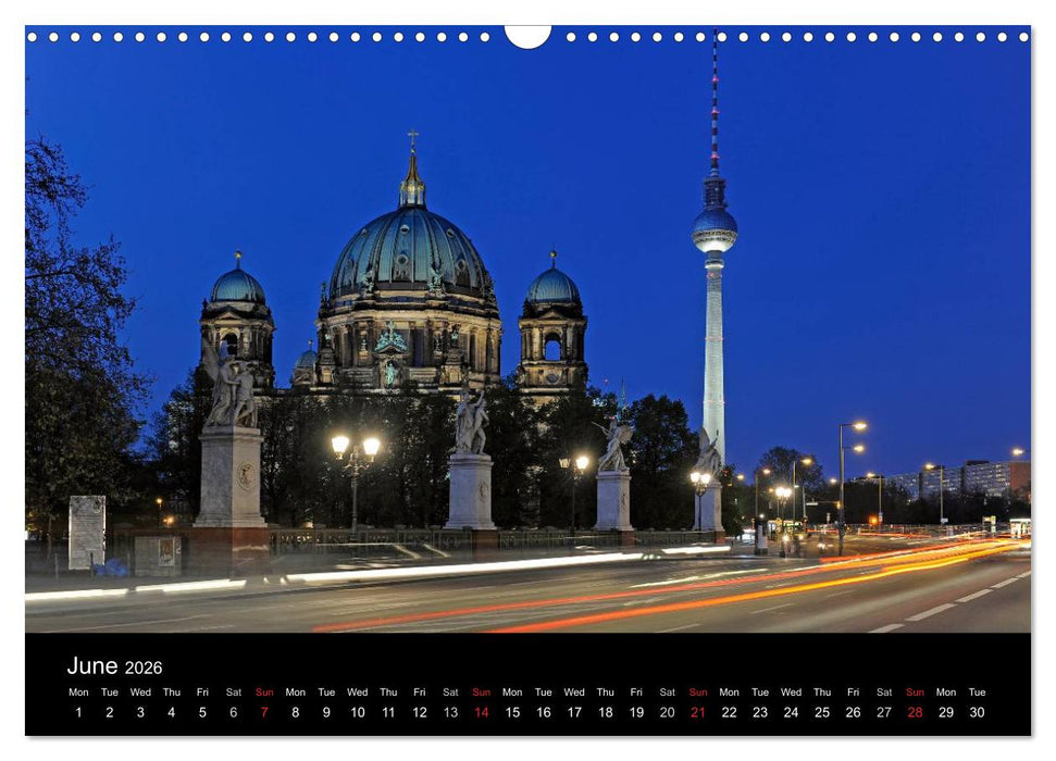 Evening Walk through Berlin (CALVENDO Monthly Calendar 2026)