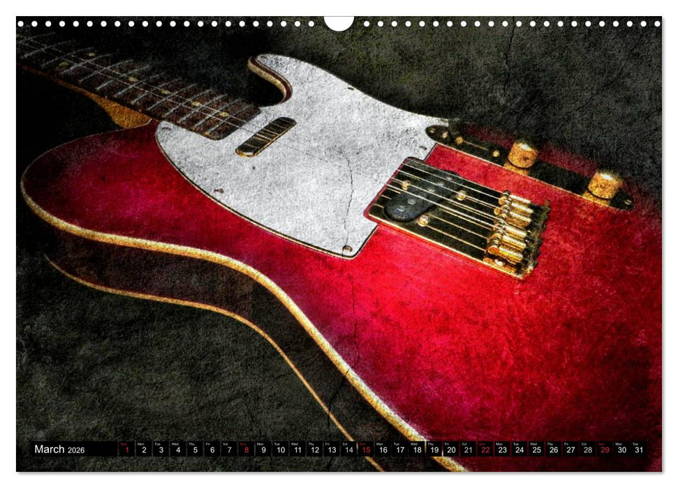 GUITARS Vintage Style (CALVENDO Monthly Calendar 2026)