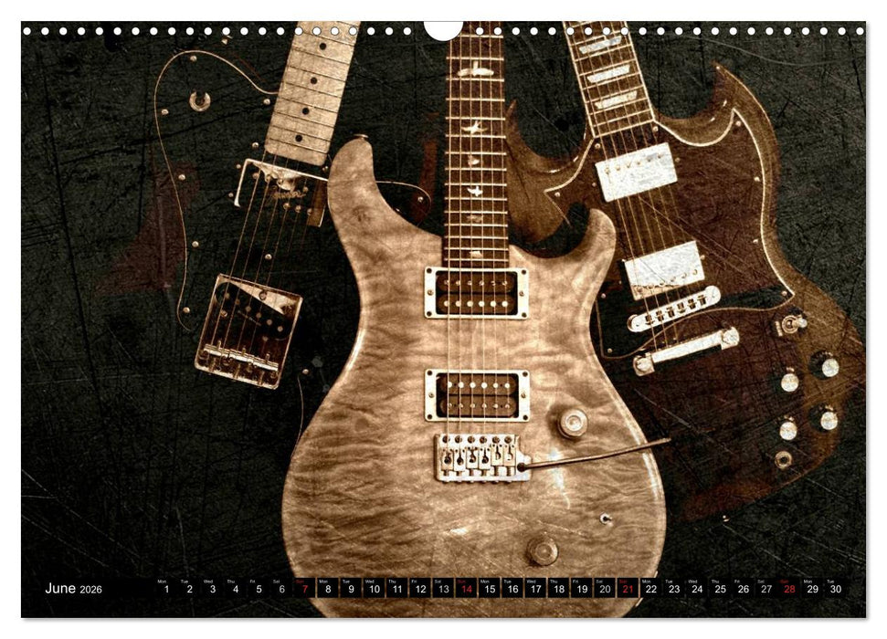 GUITARS Vintage Style (CALVENDO Monthly Calendar 2026)