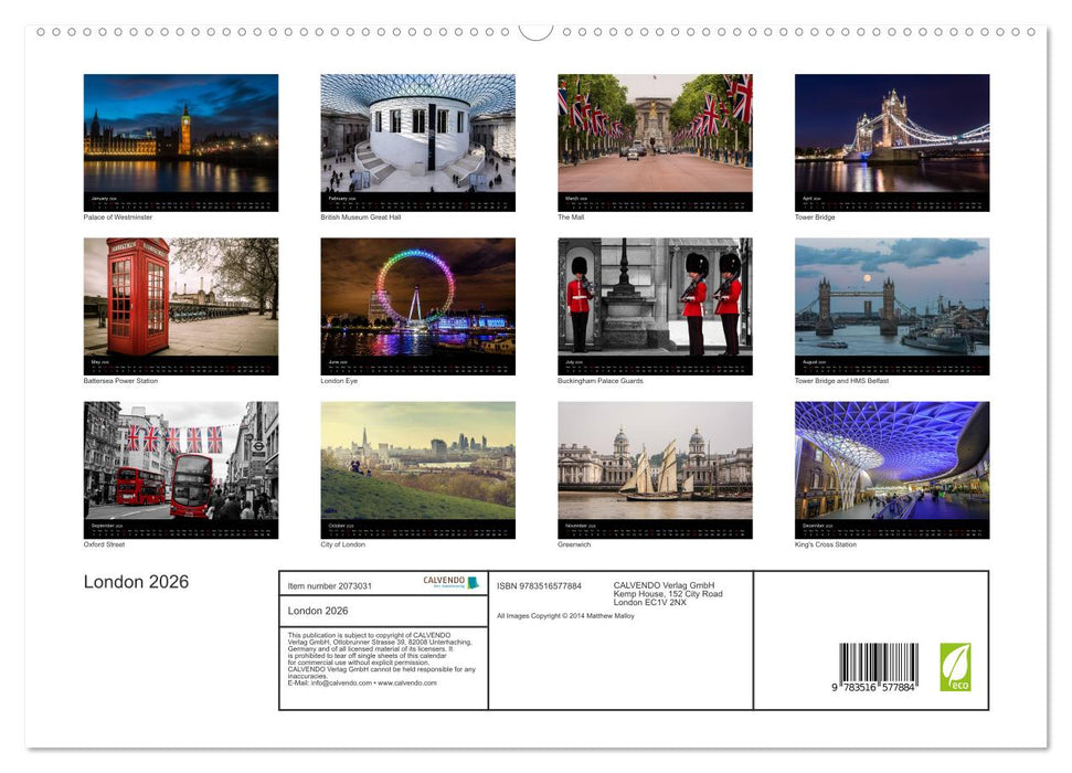London 2026 (CALVENDO Premium-Calendar 2026)