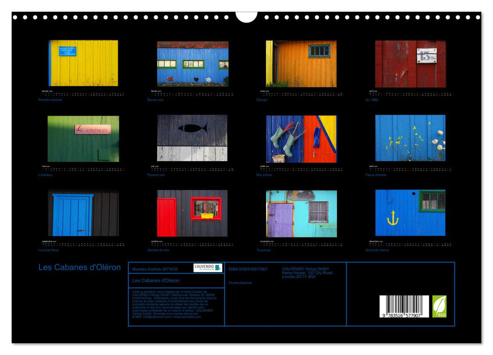 Les Cabanes d'Oléron (CALVENDO Calendrier mensuel 2026)