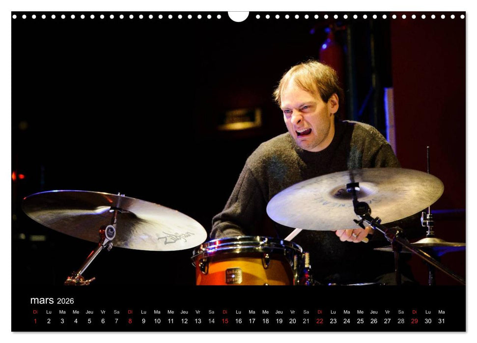 Jazz drums (CALVENDO Calendrier mensuel 2026)
