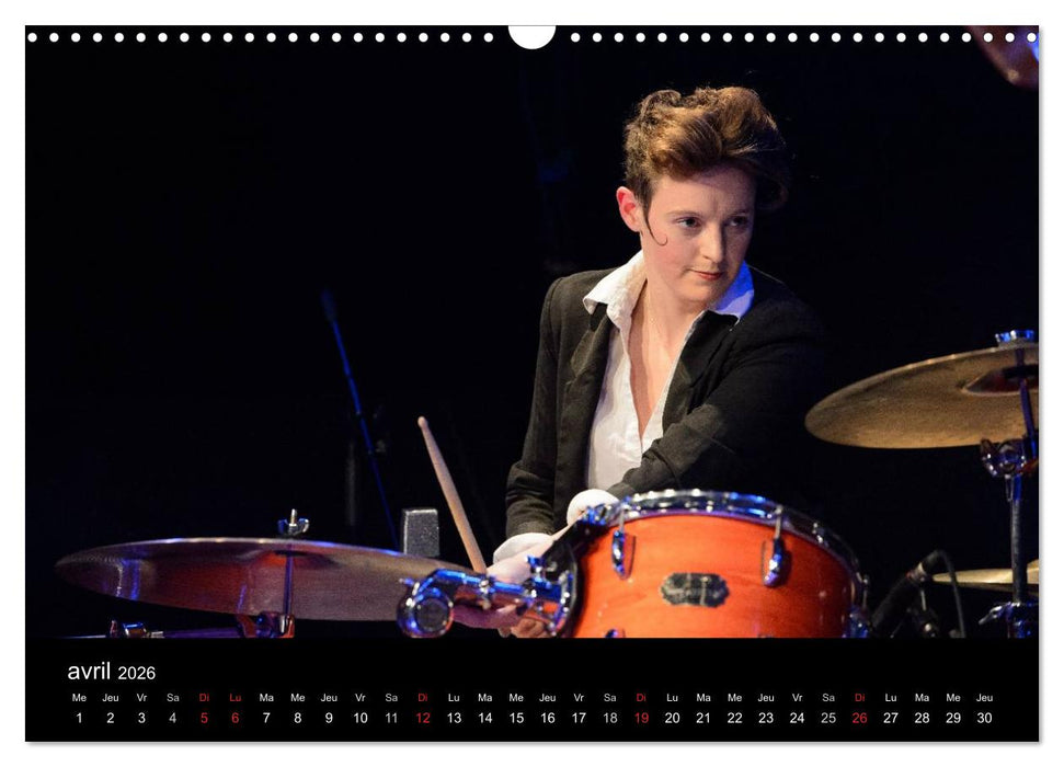 Jazz drums (CALVENDO Calendrier mensuel 2026)