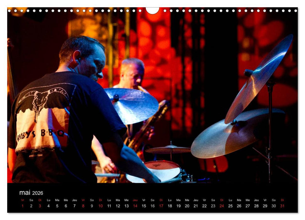 Jazz drums (CALVENDO Calendrier mensuel 2026)