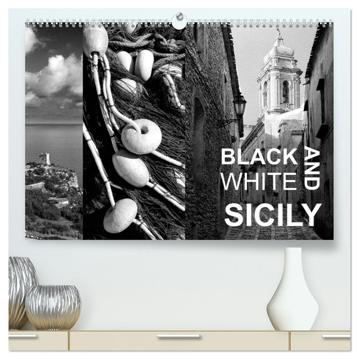 Black and White Sicily (CALVENDO Premium-Calendar 2026)