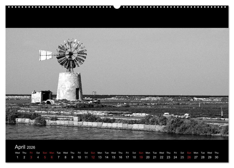 Black and White Sicily (CALVENDO Premium-Calendar 2026)