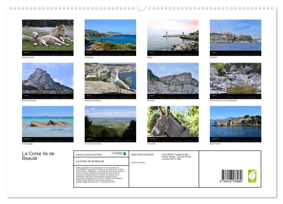 La Corse Ile de Beauté (CALVENDO Calendrier supérieur 2026)