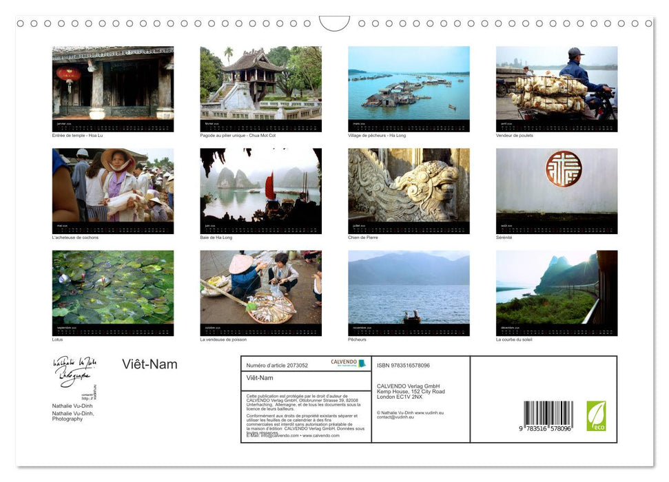 Viêt-Nam (CALVENDO Calendrier mensuel 2026)