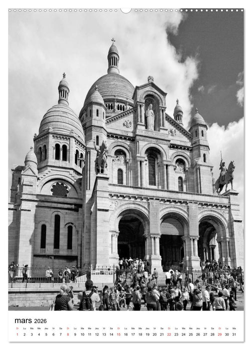 Paris noir blanc (CALVENDO Calendrier supérieur 2026)