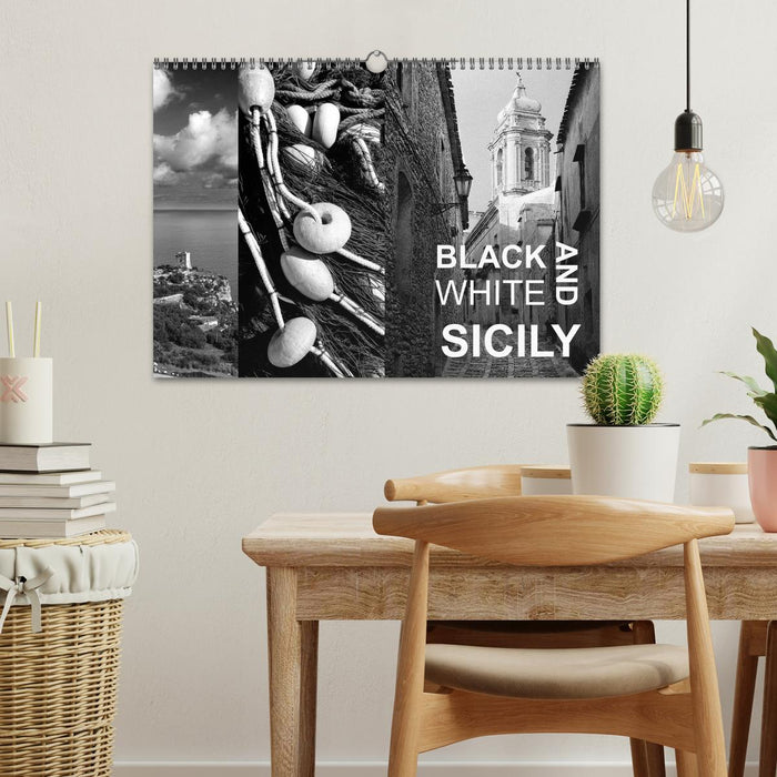 Black and White Sicily (CALVENDO Monthly Calendar 2026)