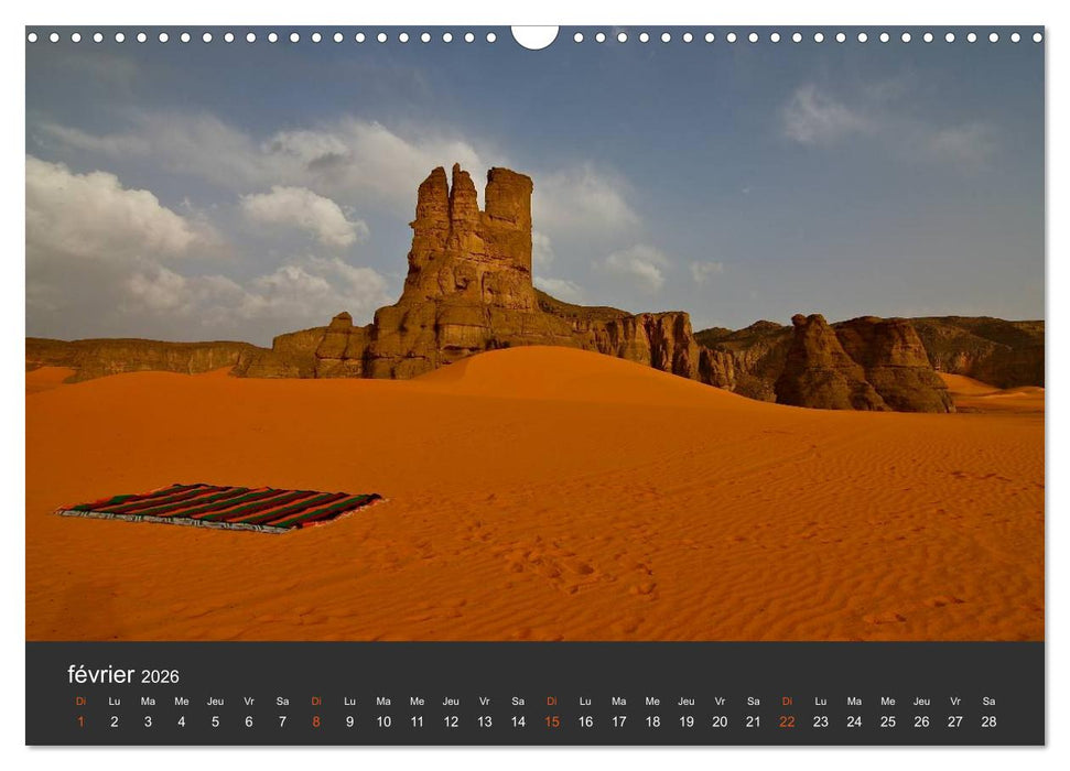 LE SAHARA L'Algérie du Sud (CALVENDO Calendrier mensuel 2026)