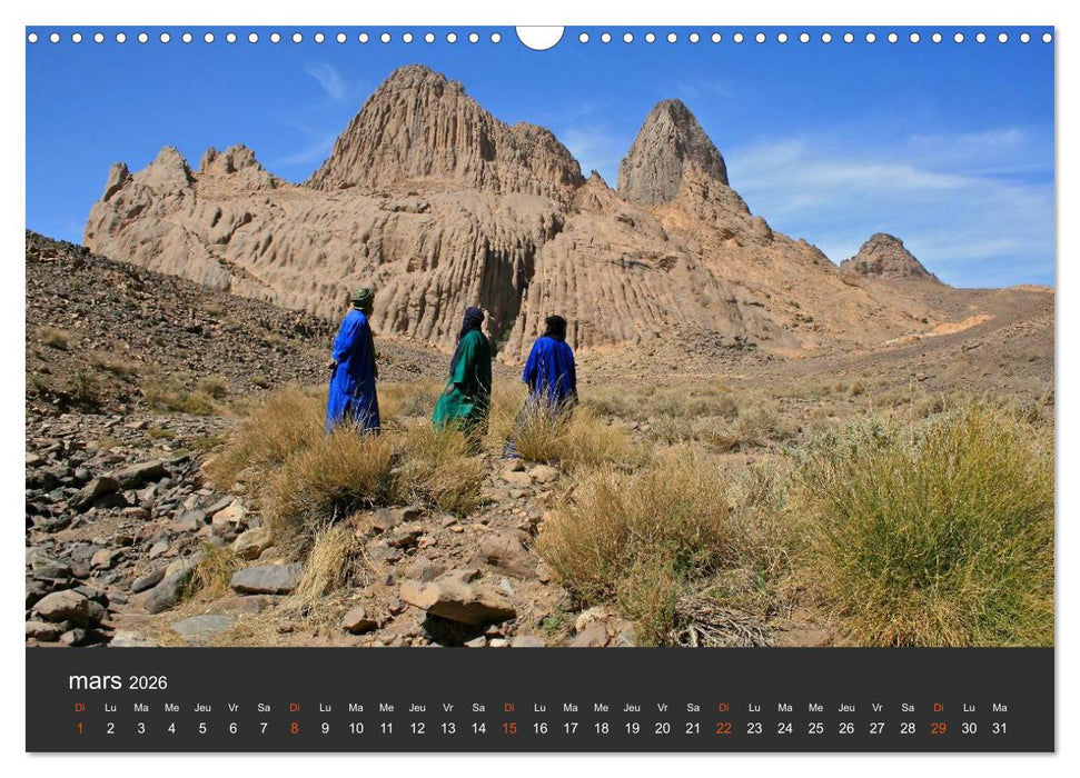 LE SAHARA L'Algérie du Sud (CALVENDO Calendrier mensuel 2026)