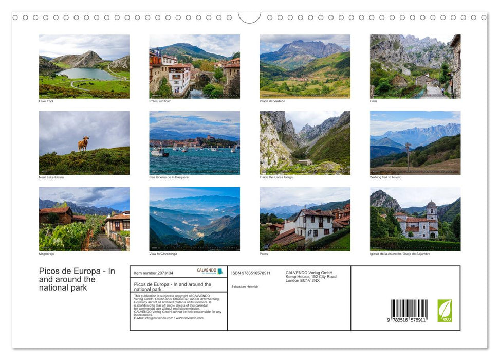 Picos de Europa - In and around the national park (CALVENDO Monthly Calendar 2026)