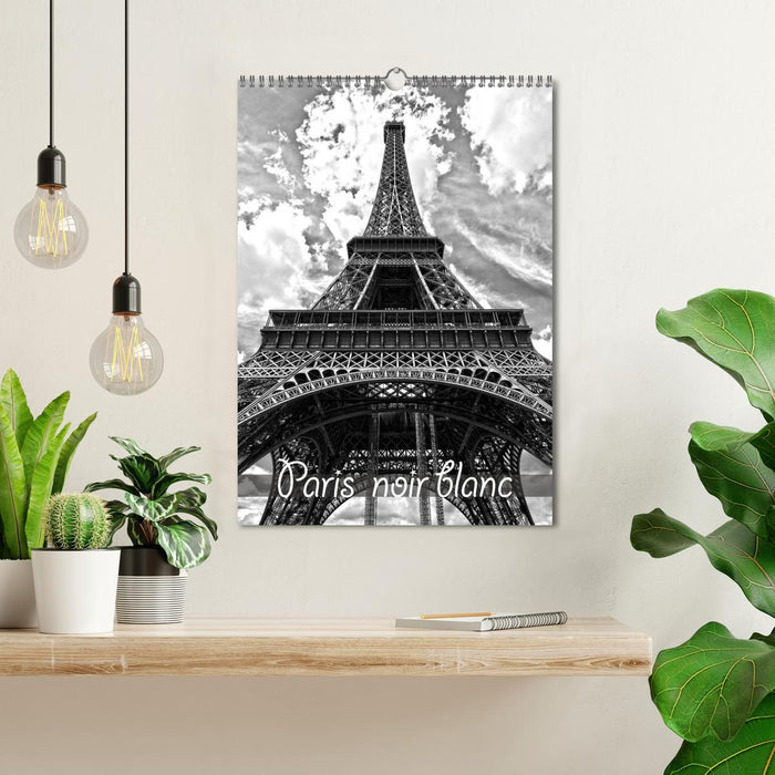 Paris noir blanc (CALVENDO Calendrier mensuel 2026)