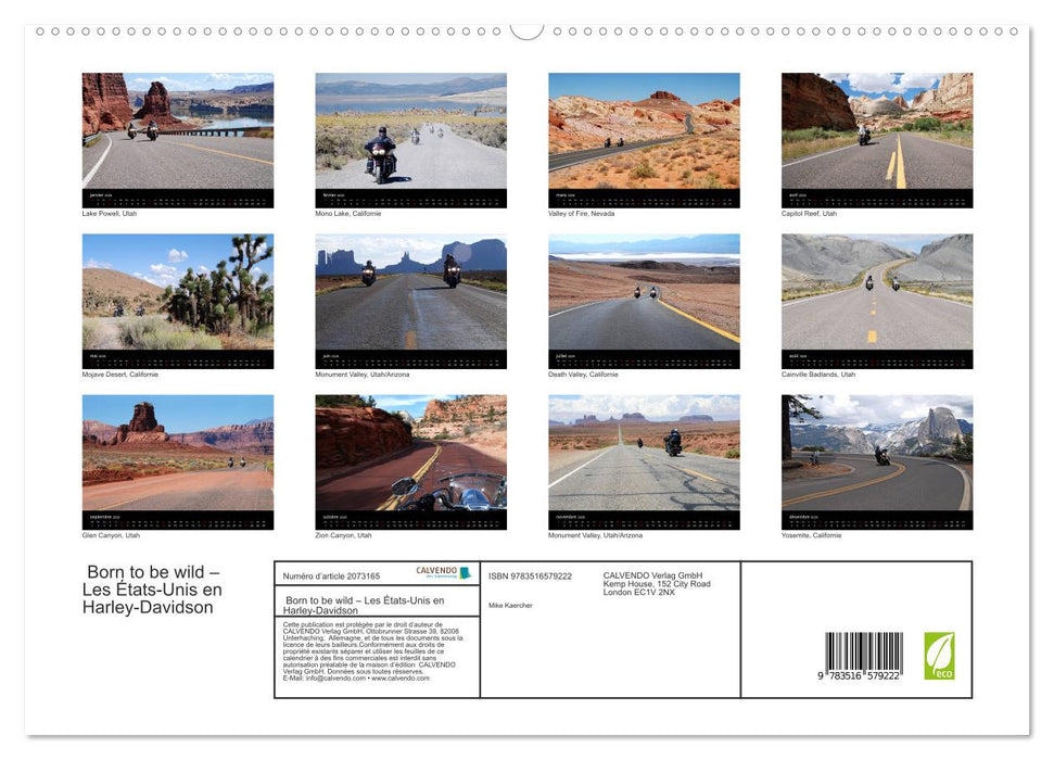 Born to be wild – Les États-Unis en Harley-Davidson (CALVENDO Calendrier supérieur 2026)