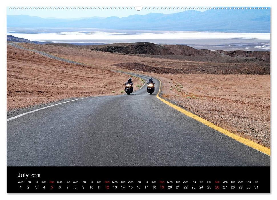 Riding the Wild West - America's Backroads by Motorcycle (CALVENDO Premium-Calendar 2026)