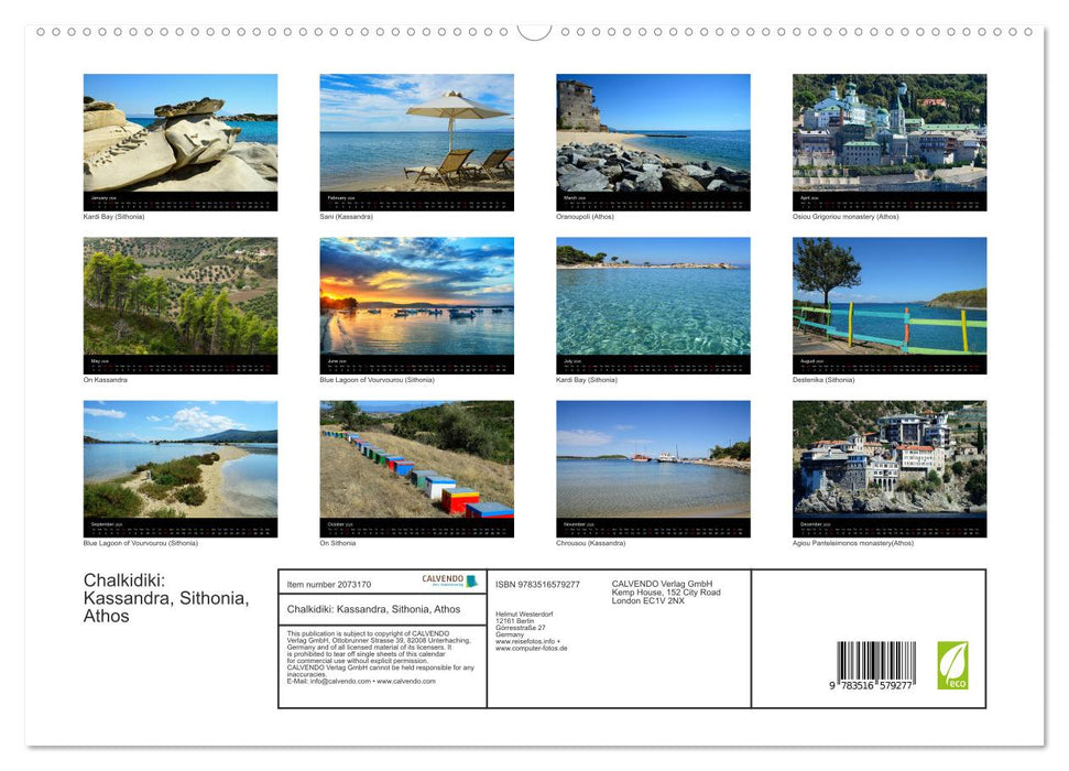 Chalkidiki: Kassandra, Sithonia, Athos (CALVENDO Premium-Calendar 2026)