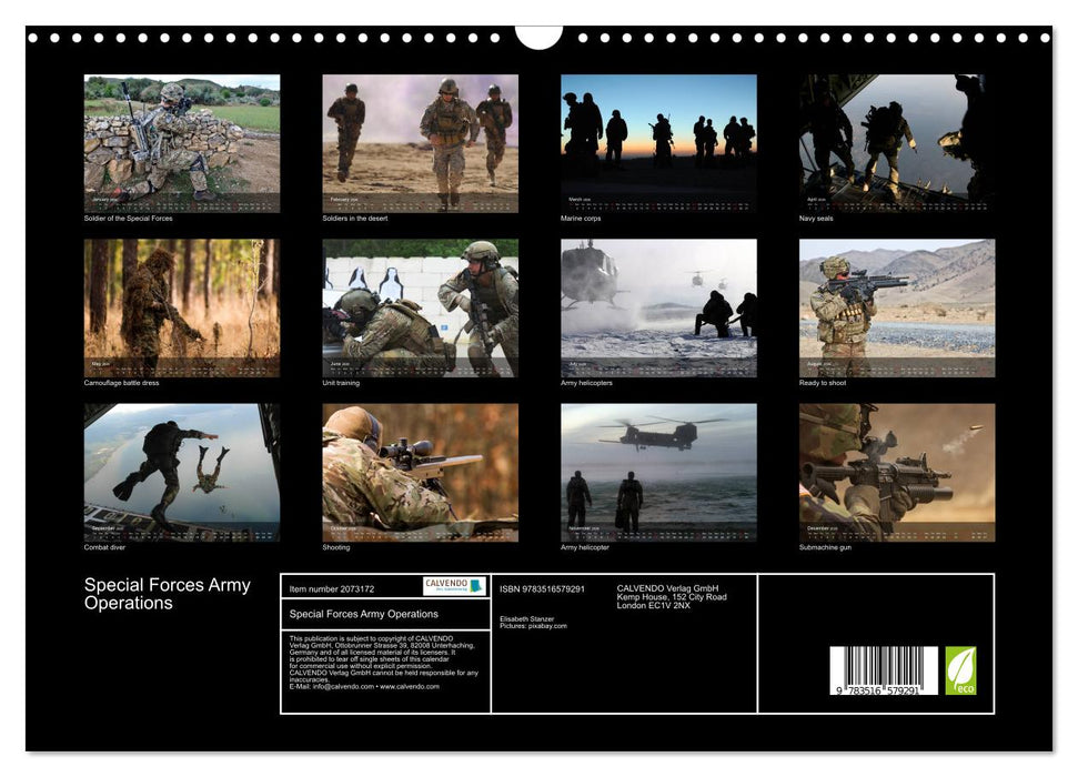 Special Forces Army Operations (CALVENDO Monthly Calendar 2026)