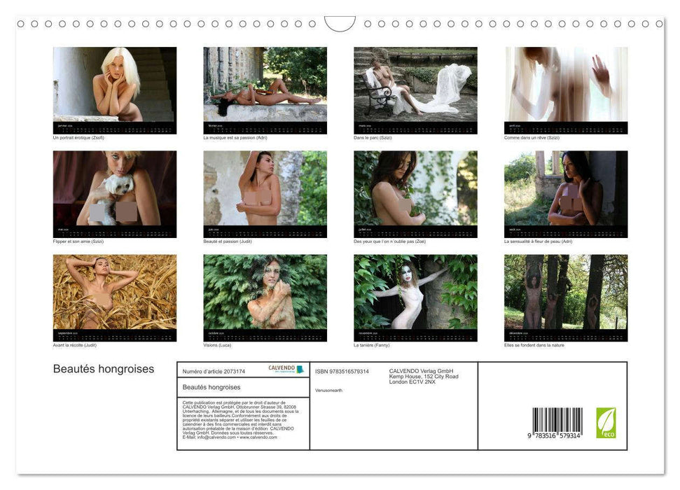 Beautés hongroises (CALVENDO Calendrier mensuel 2026)