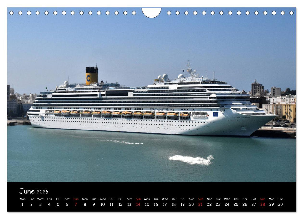 Cruise ships around the world (CALVENDO Monthly Calendar 2026)