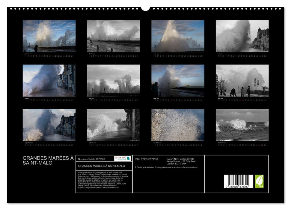 GRANDES MARÉES À SAINT-MALO (CALVENDO Calendrier supérieur 2026)