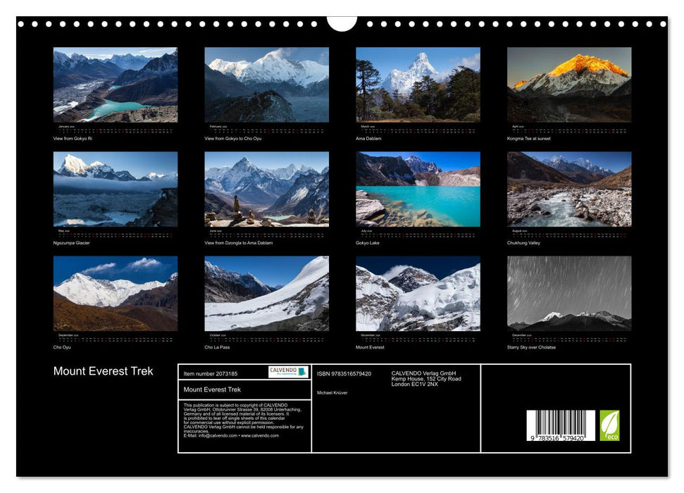 Mount Everest Trek (CALVENDO Monthly Calendar 2026)