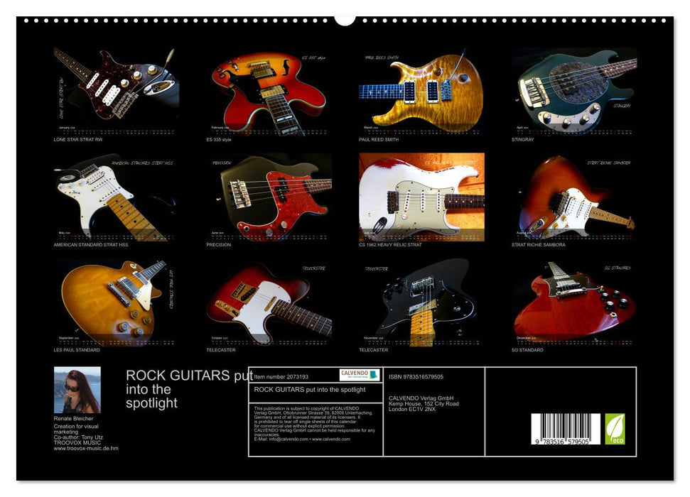 ROCK GUITARS put into the spotlight (CALVENDO Premium-Calendar 2026)