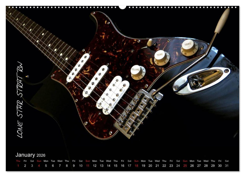 ROCK GUITARS put into the spotlight (CALVENDO Premium-Calendar 2026)