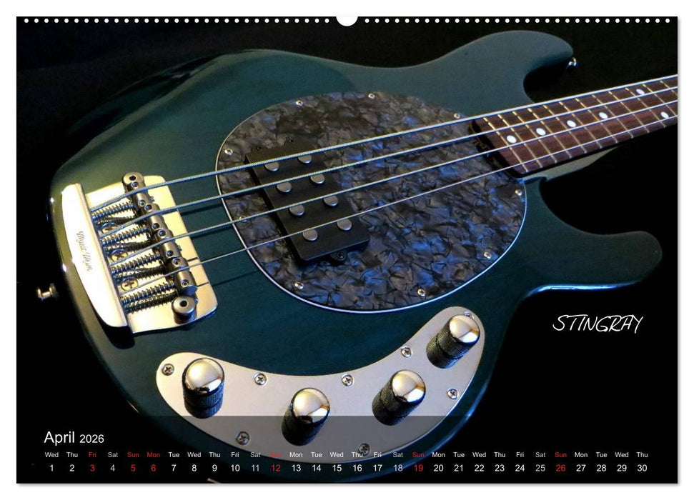 ROCK GUITARS put into the spotlight (CALVENDO Premium-Calendar 2026)