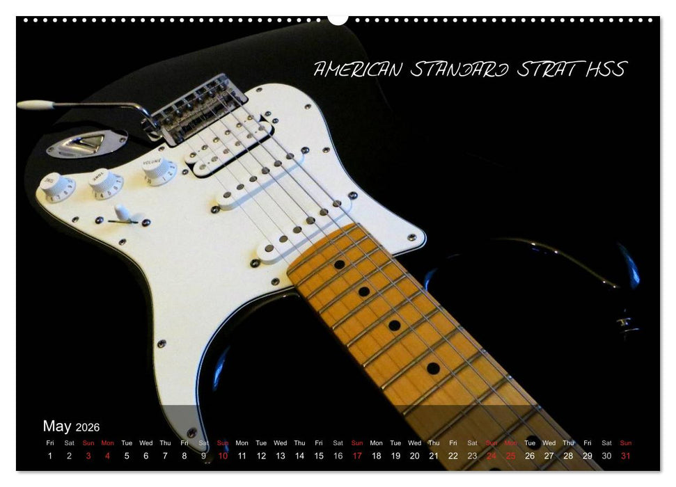ROCK GUITARS put into the spotlight (CALVENDO Premium-Calendar 2026)