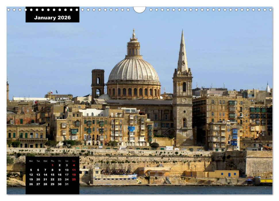 Impressions of Malta (CALVENDO Monthly Calendar 2026)