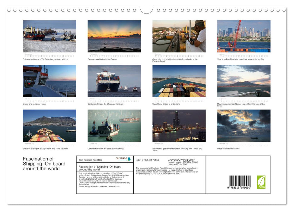 Fascination of Shipping On board around the world (CALVENDO Monthly Calendar 2026)