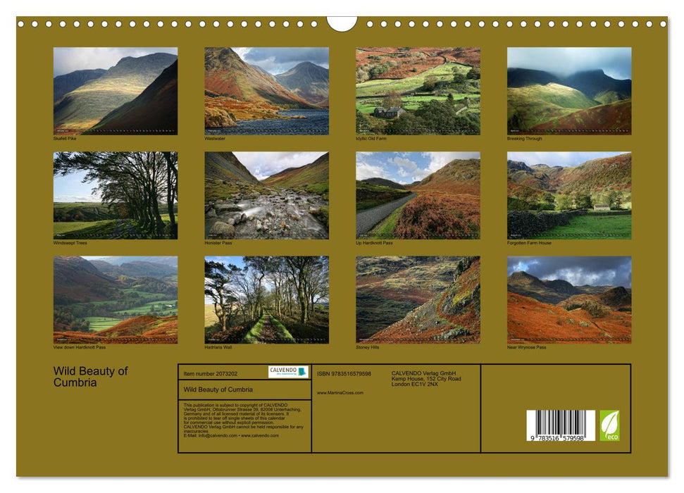 Wild Beauty of Cumbria (CALVENDO Monthly Calendar 2026)