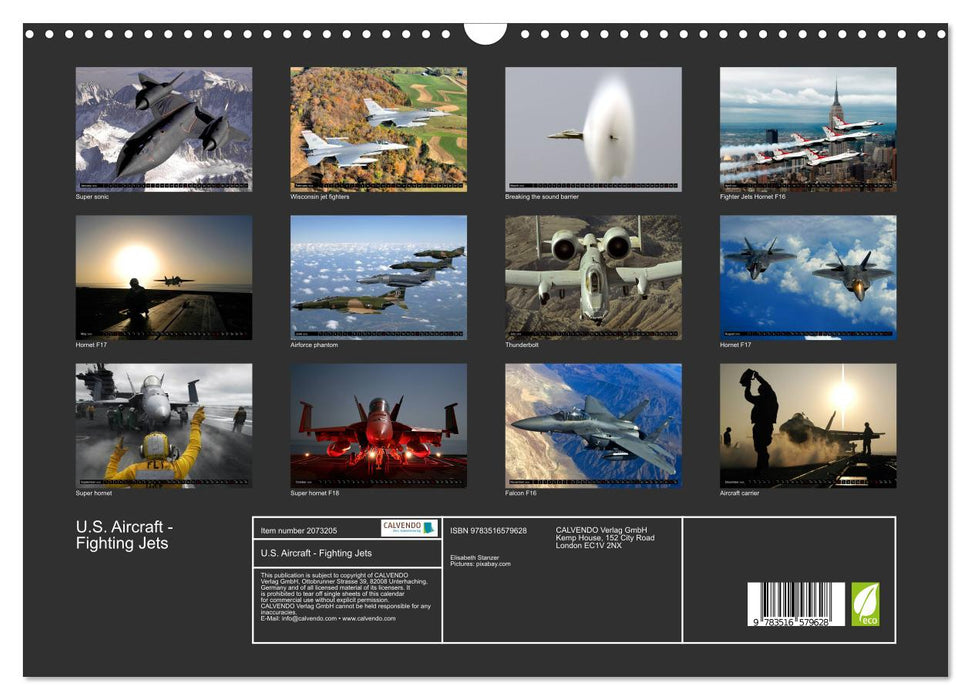 U.S. Aircraft - Fighting Jets (CALVENDO Monthly Calendar 2026)