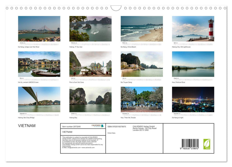 VIETNAM (CALVENDO Monthly Calendar 2026)
