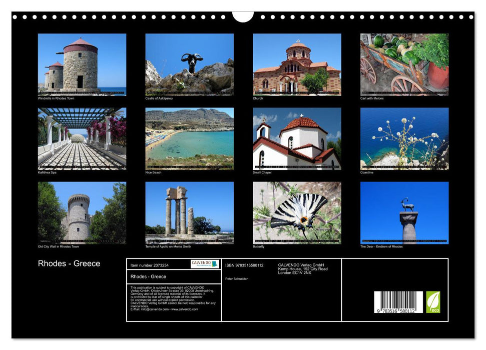 Rhodes - Greece (CALVENDO Monthly Calendar 2026)