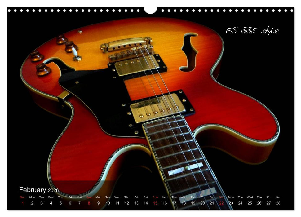 ROCK GUITARS put into the spotlight (CALVENDO Monthly Calendar 2026)