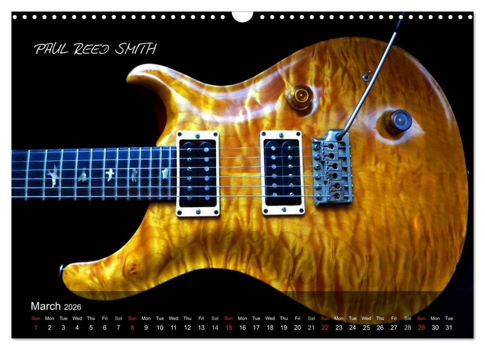 ROCK GUITARS put into the spotlight (CALVENDO Monthly Calendar 2026)