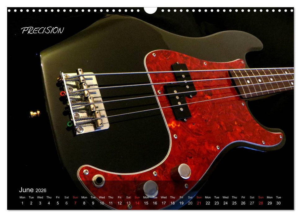 ROCK GUITARS put into the spotlight (CALVENDO Monthly Calendar 2026)