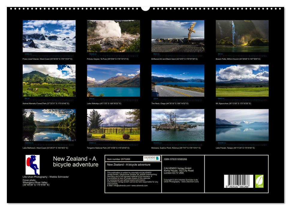 New Zealand - A bicycle adventure (CALVENDO Premium-Calendar 2026)