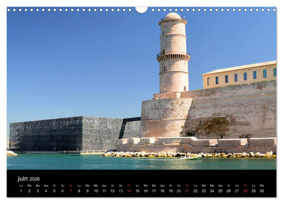 MARSEILLE (CALVENDO Calendrier mensuel 2026)