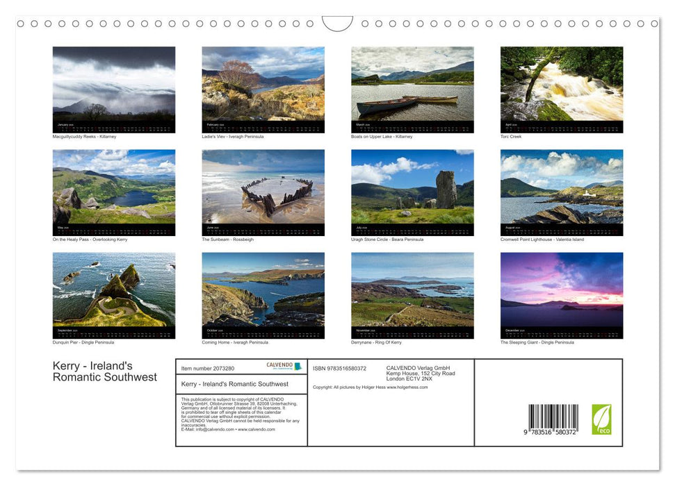 Kerry - Ireland's Romantic Southwest (CALVENDO Monthly Calendar 2026)