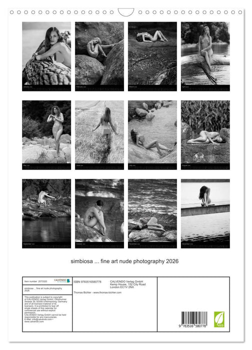 simbiosa ... fine art nude photography 2026 (CALVENDO Monthly Calendar 2026)