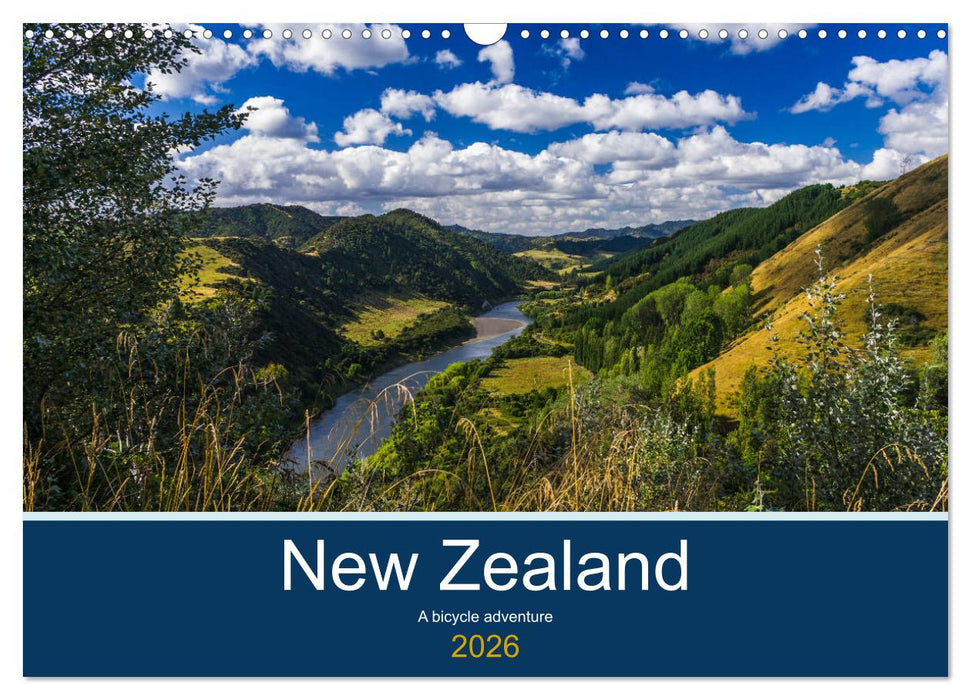 New Zealand - A bicycle adventure (CALVENDO Monthly Calendar 2026)