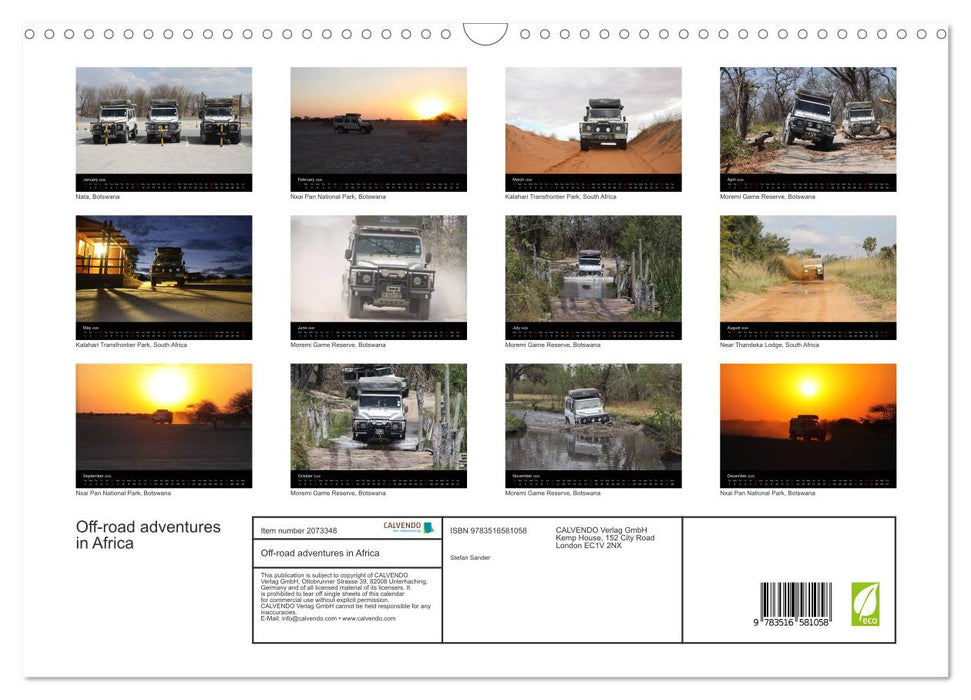 Off-road adventures in Africa (CALVENDO Monthly Calendar 2026)